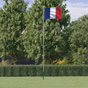 Mástil y bandera de Francia aluminio 6.23 m D