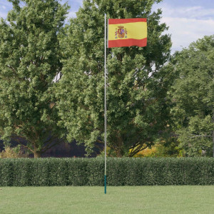 Mástil y bandera de España aluminio 6.23 m D