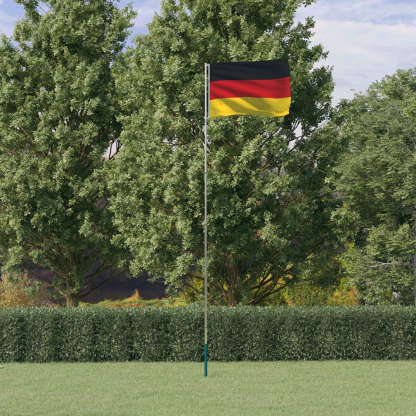 Mástil y bandera de Alemania aluminio 5.55 m D