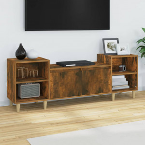 Mueble para TV madera contrachapada roble ahumado 160x35x55 cm D