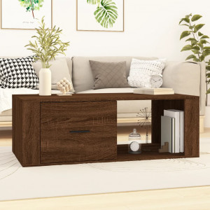 Mesa de centro madera contrachapada marrón roble 100x50.5x35 cm D