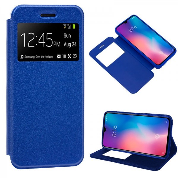 Funda Flip Cover Xiaomi Mi 9 SE Liso Azul D