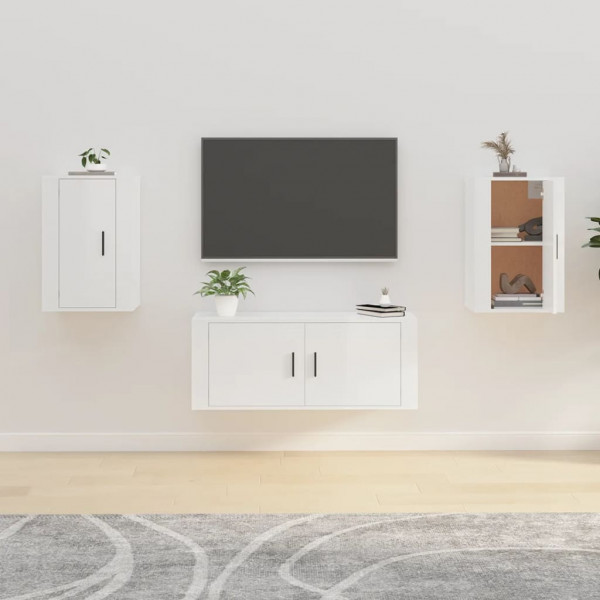 Mobiliário para televisão de parede branco brilhante 40x34.5x60 cm D
