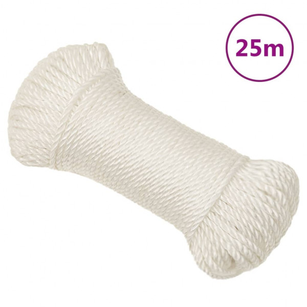 Cordas de trabalho de polipropileno branco de 6 mm 25 m D