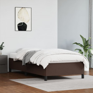 Estructura de cama cuero sintético marrón 90x190 cm D