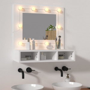 Mueble con espejo y LED blanco 60x31.5x62 cm D