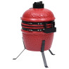 2 en 1 Barbacoa ahumadora Kamado de cerámica rojo 56 cm 5