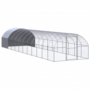 Gallinero de exterior de acero galvanizado 3x12x2 m D