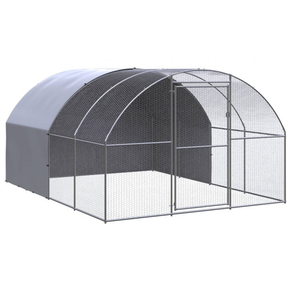 Gallinero de exterior de acero galvanizado 3x4x2 m D