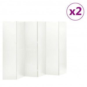 Biombos divisores de 6 painéis de aço branco de 240 x 180 cm D