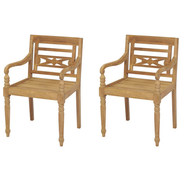 Sillas Batavia 2 unidades madera de teca maciza Sillas Batavia 2 unidades madera de teca maciza D