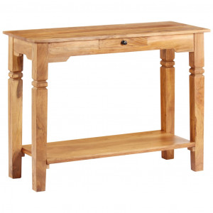 Mesa consola de madera maciza de acacia 100x40x76 cm D