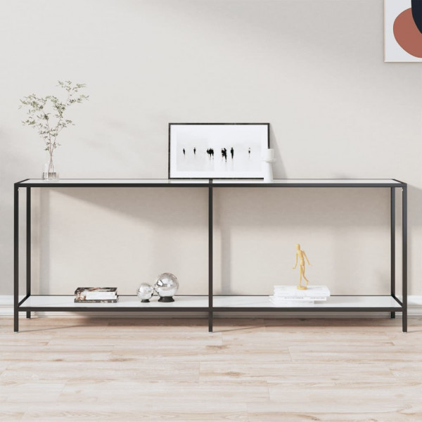 Mesa consola vidrio templado blanco 200x35x75.5 cm D