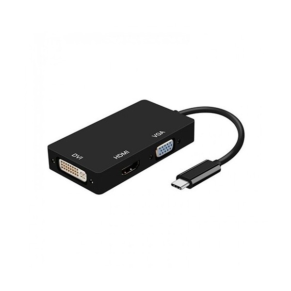 ADAPTADOR USB-C A DVI/HDMI/VGA AISENS NEGRO D