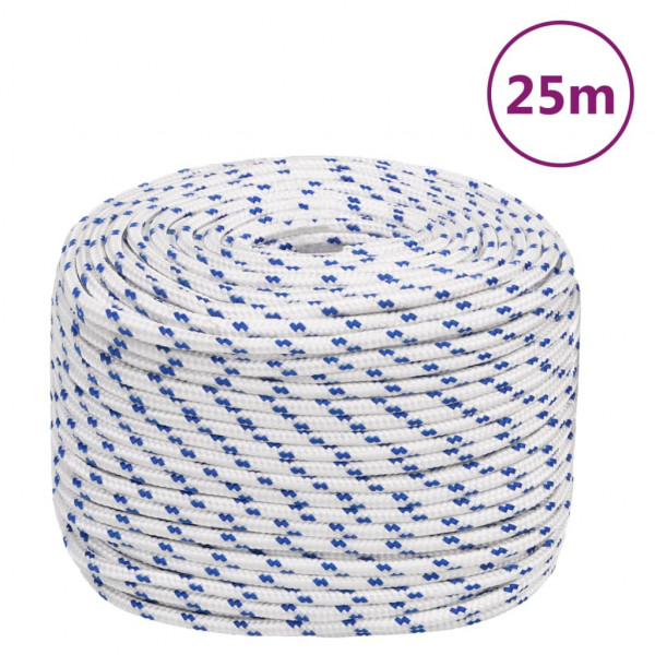 Cordas de barco de polipropileno branco de 6 mm 25 m D