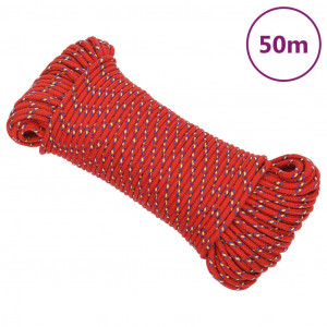 Cordas de barco de polipropileno vermelho 4 mm 50 m D