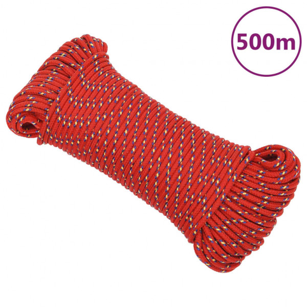 Corda de barco de polipropileno vermelho 5 mm 500 m D