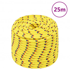 Cordas de barco de polipropileno amarelo de 12 mm 25 m D