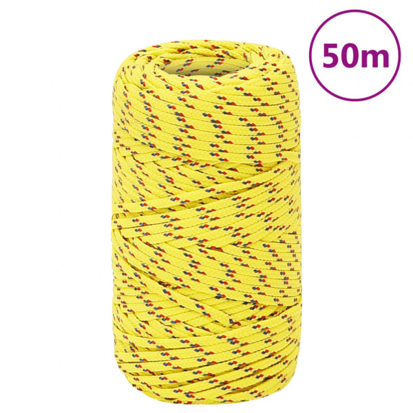 Corda de barco de polipropileno amarelo 2 mm 50 m D