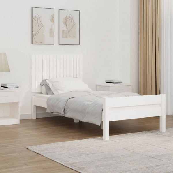 Cabecero de cama pared madera maciza pino blanco 95.5x3x60 cm D