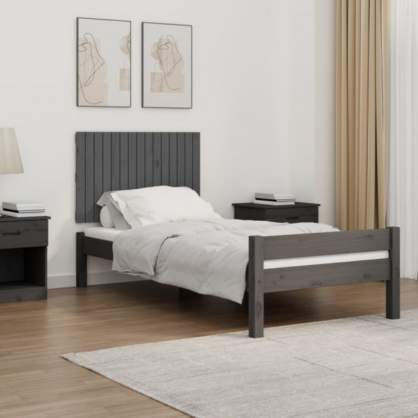 Cabeça de cama de parede madeira maciça pinho cinza 95.5x3x60 cm D