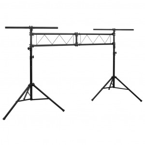 Soporte de luces de acero negro 338x115x(180-300) cm D