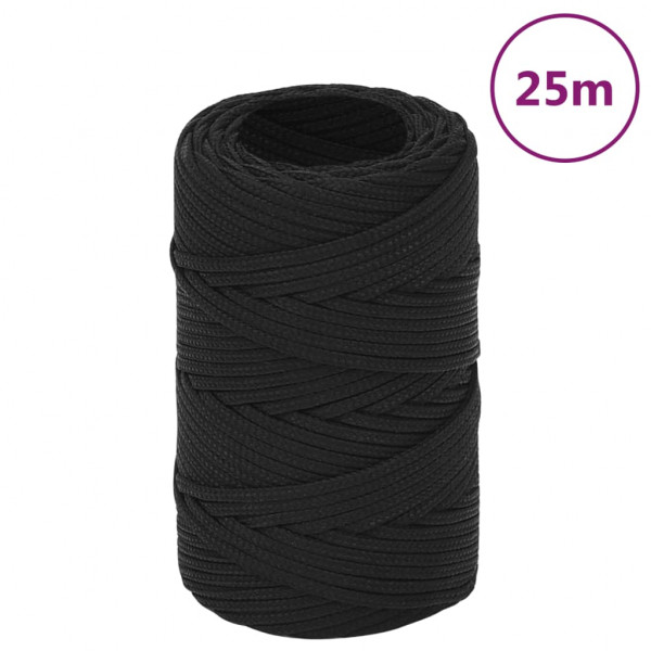 Cuerda de barco polipropileno negro intenso 2 mm 25 m D