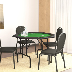 Tabela de póquer dobrável para 8 jogadores verde 108x108x75 cm D