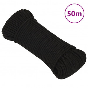 Cordas de trabalho de poliéster preto 5 mm 50 m D