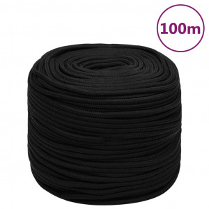 Cordas de trabalho de poliéster preto 8 mm 100 m D