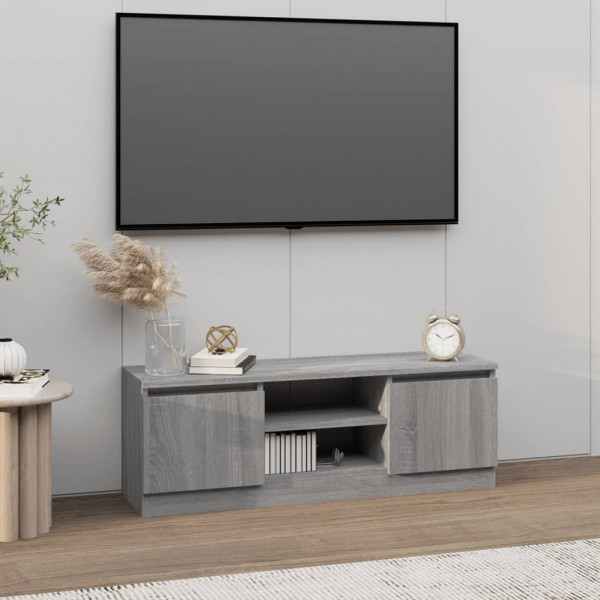 Mueble de TV con puerta gris Sonoma 102x30x36 cm D