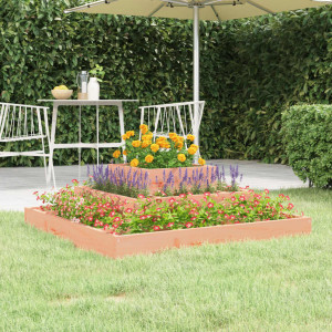 Jardinera de madera maciza de abeto douglas 80x80x27 cm D