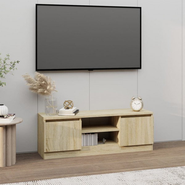 Mueble de TV con puerta roble Sonoma 102x30x36 cm D