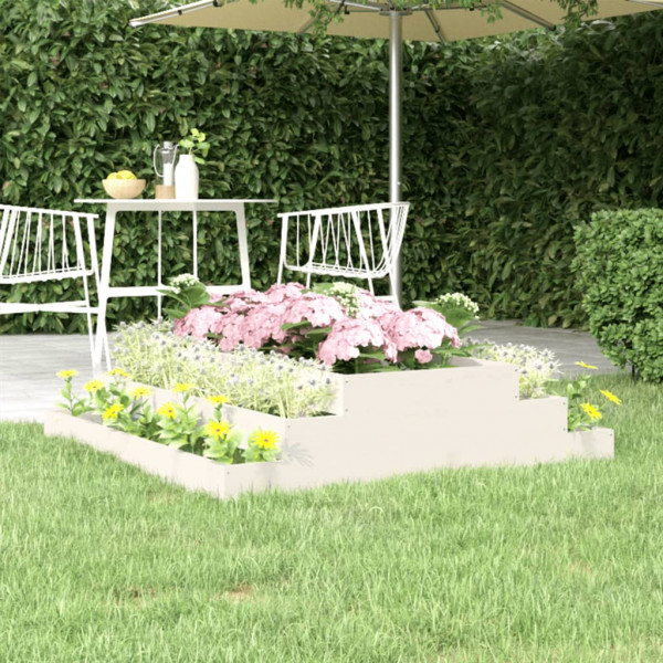 Jardinera madera maciza de pino blanco 110x110x27 cm D