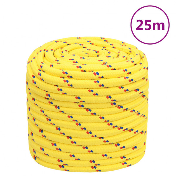 Cordas de barco de polipropileno amarelo 16 mm 25 m D