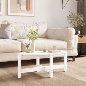 Mesa de centro de madera maciza de pino blanco 87x48x35 cm D