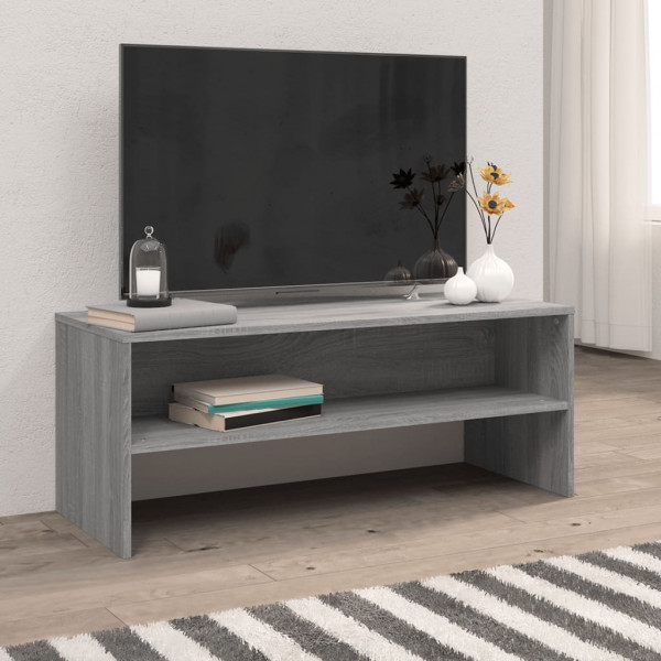 Mobiliário de televisão madeira de contraplacado cinza Sonoma 100x40x40 cm D