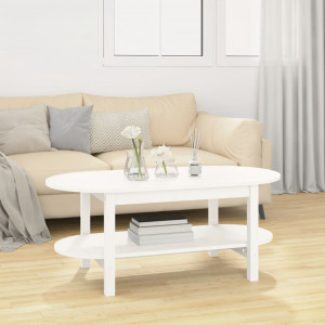 Mesa de centro de madera maciza de pino blanco 110x55x45 cm D