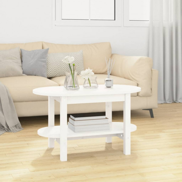 Mesa de centro de madeira feita de pinheiro branco 80x45x45 cm D