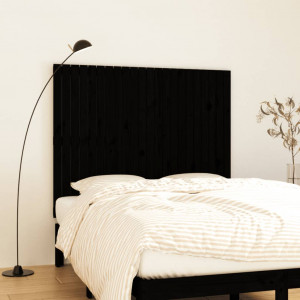 Cabecero de cama pared madera maciza pino negro 140x3x110 cm D