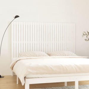 Cabecero de cama de pared madera maciza pino blanco 185x3x110cm D