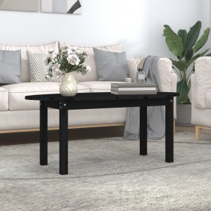 Mesa de centro de madera maciza de pino negro 110x55x45 cm D