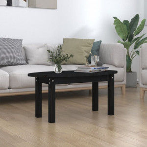 Mesa de centro de madera maciza de pino negro 80x40x35 cm D