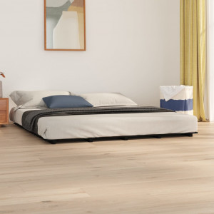 Estructura de cama de madera maciza de pino negro 160x200 cm D