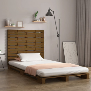 Cabecero cama pared madera maciza pino marrón miel 106x3x91.5cm D
