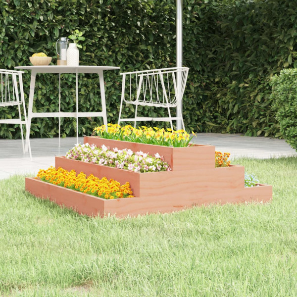 Jardinera de madera maciza de abeto douglas 80x80x27 cm D