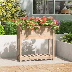 Jardinera de madera maciza de pino 82.5x34.5x81 cm D