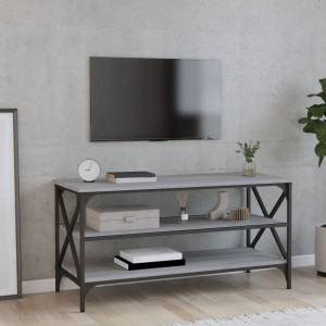 Mueble de TV madera contrachapada gris Sonoma 100x40x50 cm D