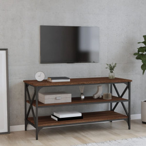 Mueble para TV madera contrachapada marrón roble 100x40x50 cm D