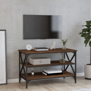 Mueble para TV madera contrachapada marrón roble 80x40x50 cm D